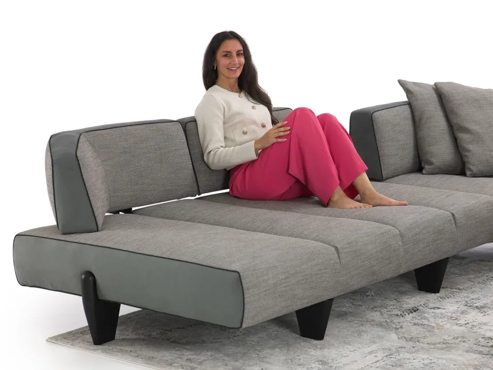 Divano Leyton outlet tessuto in poliuretano Diotti.com a prezzo Outlet