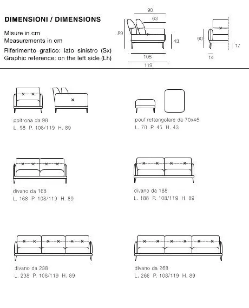 Divano Lineare Blake * Doimo salotti a 3100 Euro