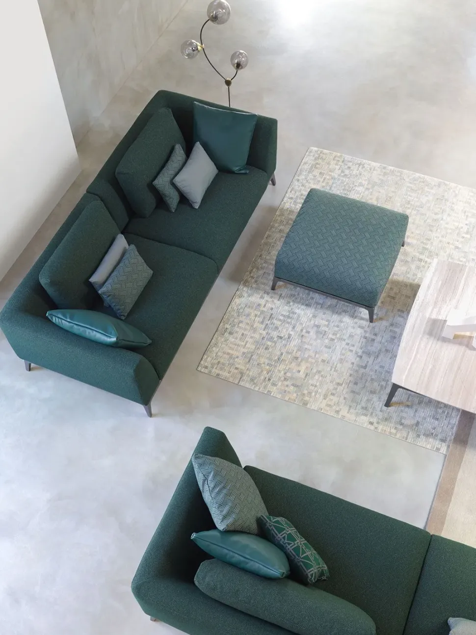 Divano Lineare in Tessuto sfoderabile Olivier di Flou