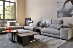 Divano Lineare in Tessuto Atlas di Arketipo