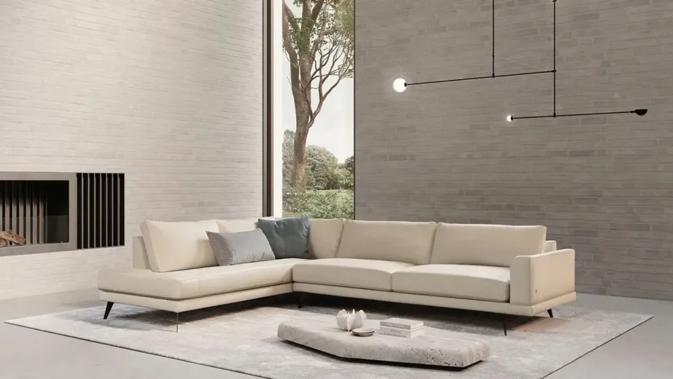 Divano Lineare tessuto modello Philip 77|92 di Doimo salotti