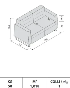 Divano Lineare Trend Las mobili in Offerta Outlet a 1259€