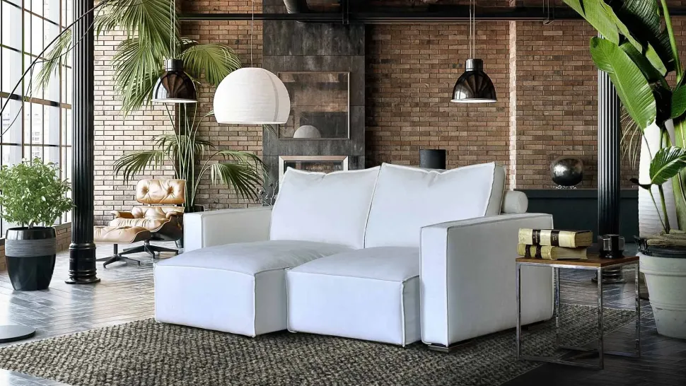 Divano Manhattan tessuto in misto piuma Family bedding in Offerta Outlet