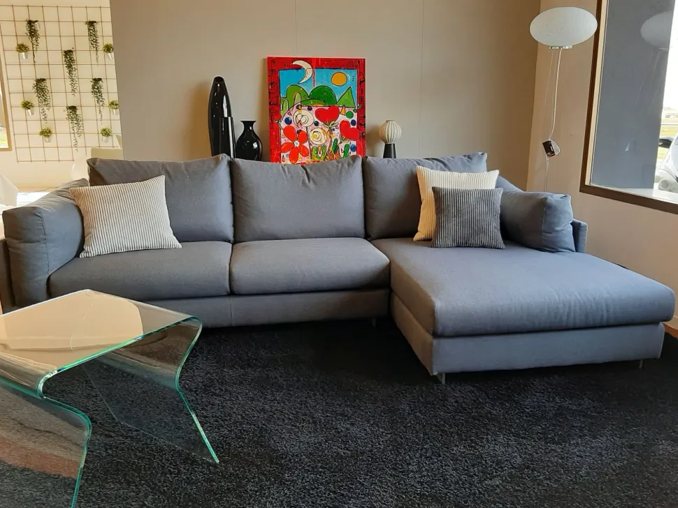 Divano Mod. zeno tessuto in misto piuma Biba salotti a prezzo Outlet