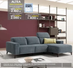 Divano moderno tessuto Altea di Sofangel con sconto del - 50%