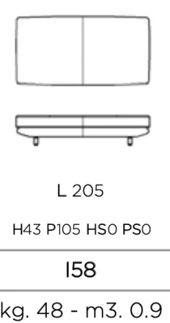 Divano Mood in Tessuto Nicoletti home a prezzo ribassato