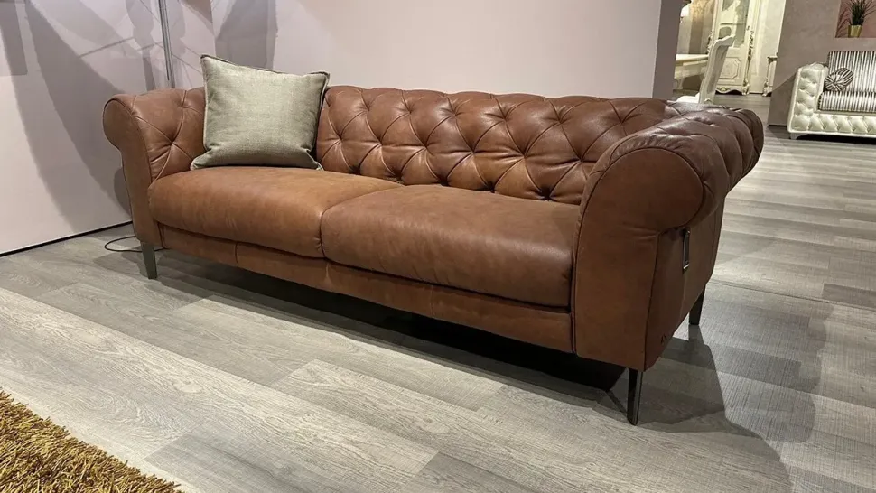 Divano Morfeo in Pelle non sfoderabile di Natuzzi scontato 59%