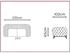 Divano Opera in Tessuto non sfoderabile di Franco ferri scontato 70%