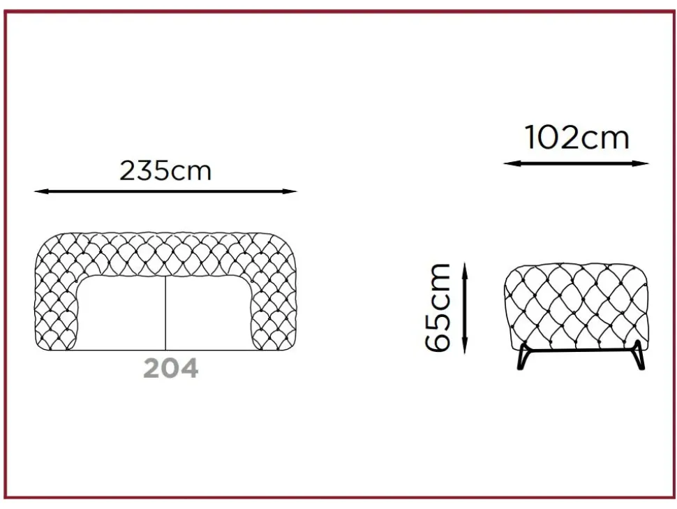 Divano Opera in Tessuto non sfoderabile di Franco ferri scontato 70%
