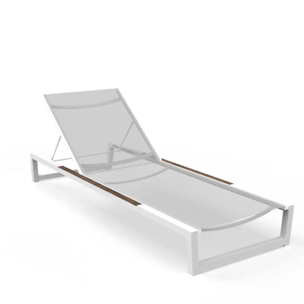 Divano per l'esterno Talenti Lettino alabama bianco / teak con forte sconto