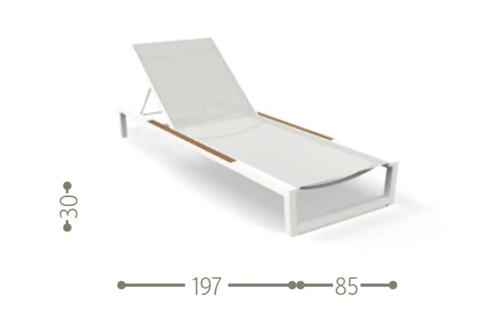 Divano per l'esterno Talenti Lettino alabama bianco / teak con forte sconto