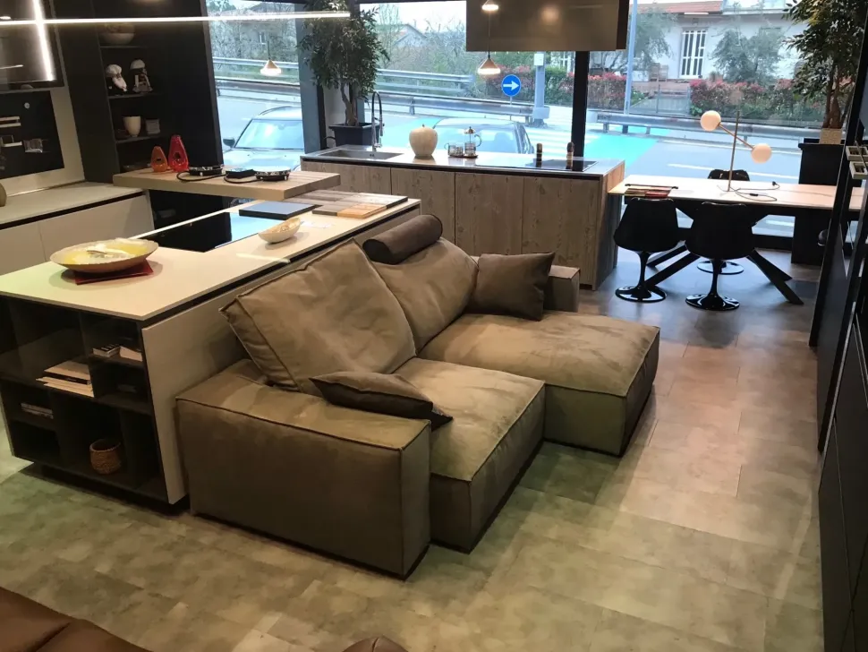 Divano relax microfibra in misto piuma Flex team a prezzo Outlet