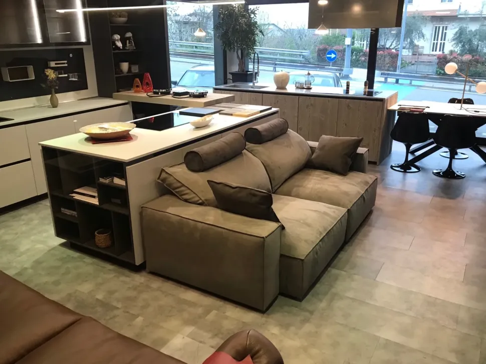 Divano relax microfibra in misto piuma Flex team a prezzo Outlet