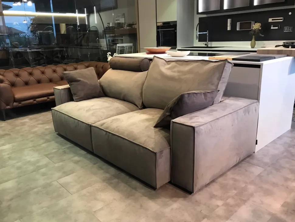 Divano relax microfibra in misto piuma Flex team a prezzo Outlet