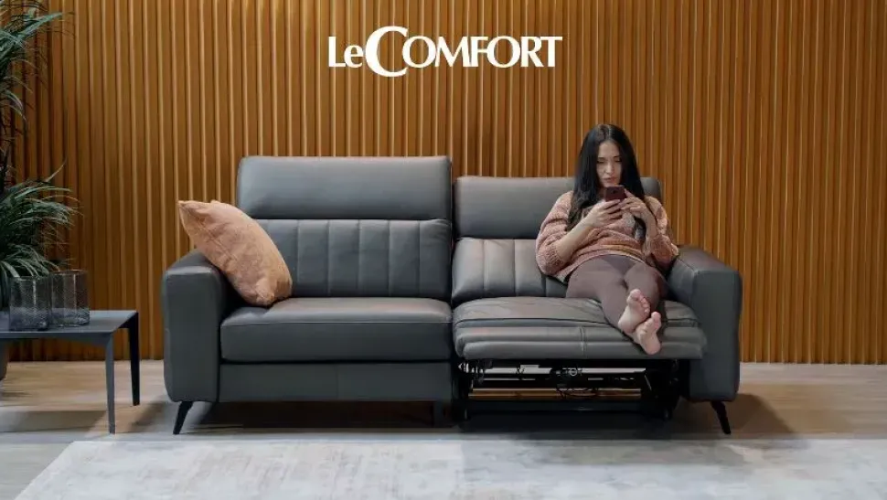 Divano relax pelle in poliuretano Le comfort in Offerta Outlet