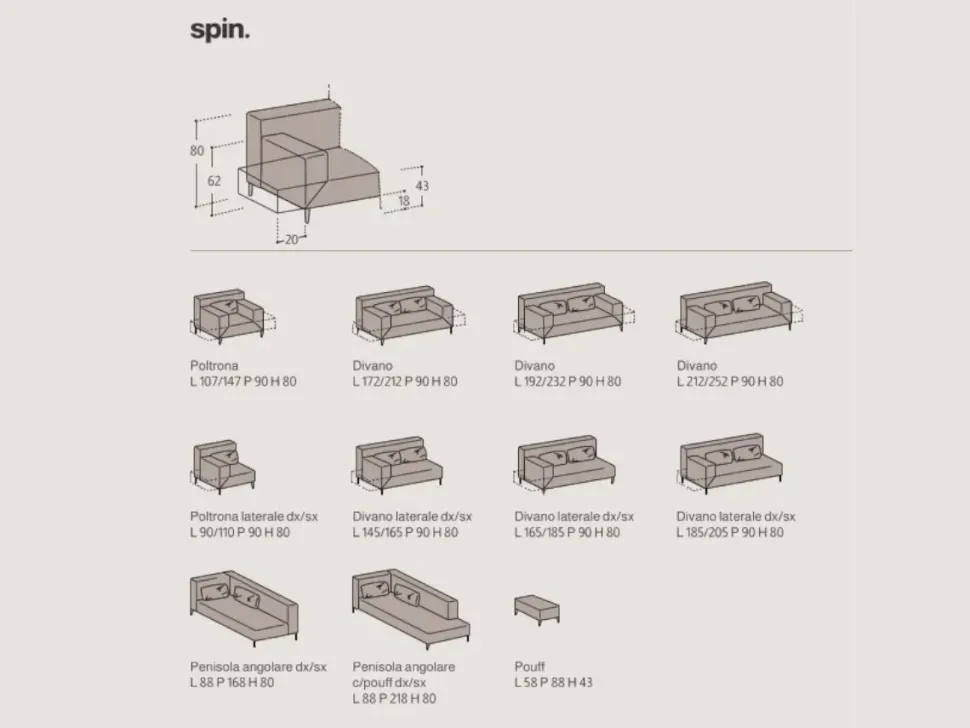Divano Spin di Samoa in stile design a prezzo scontato