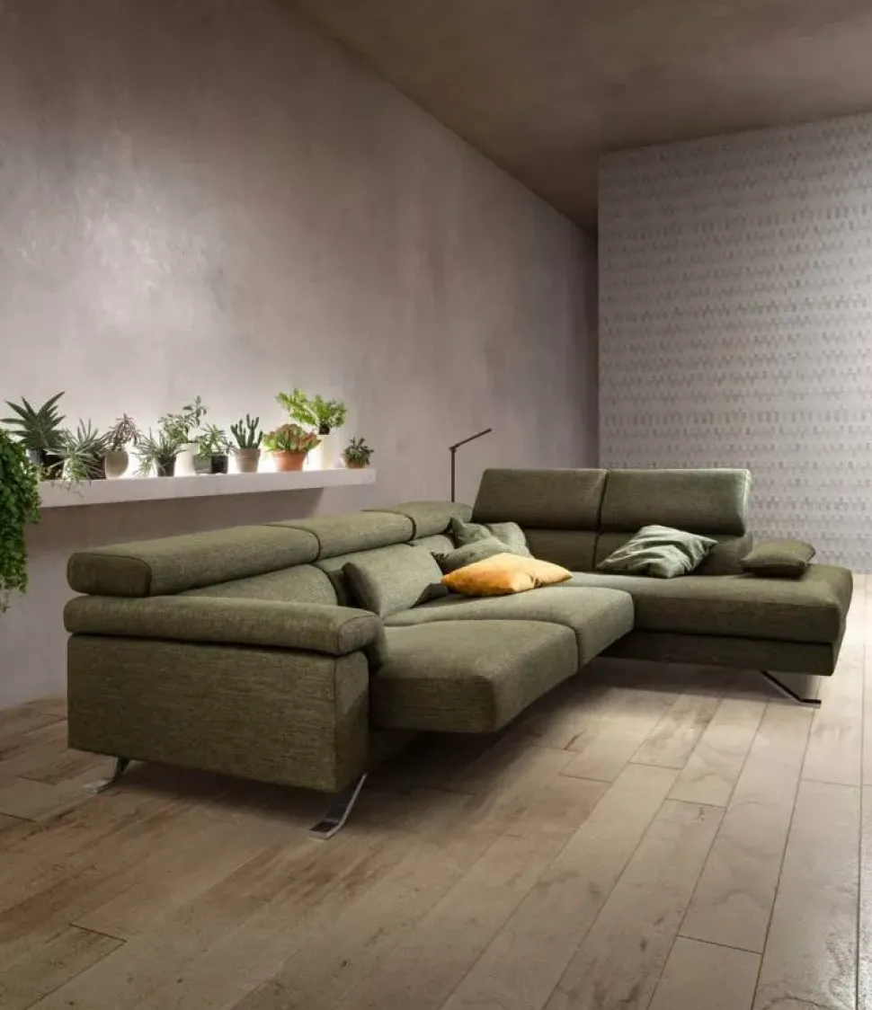 Divano Step special-3 tessuto in poliuretano Samoa in Offerta Outlet