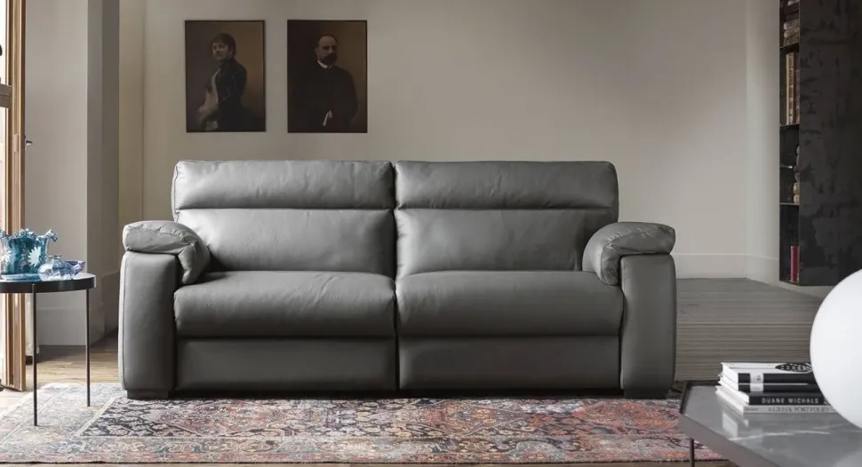 Divano William pelle in poliuretano Doimo salotti a prezzo scontato