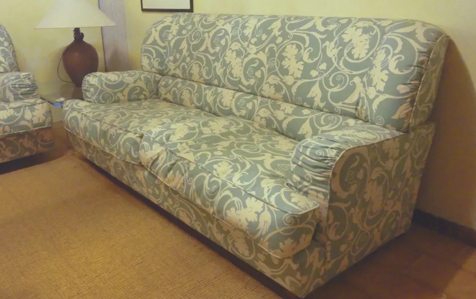 Due divani in tessuto tipo Sanderson sfoderabili scontati del -70