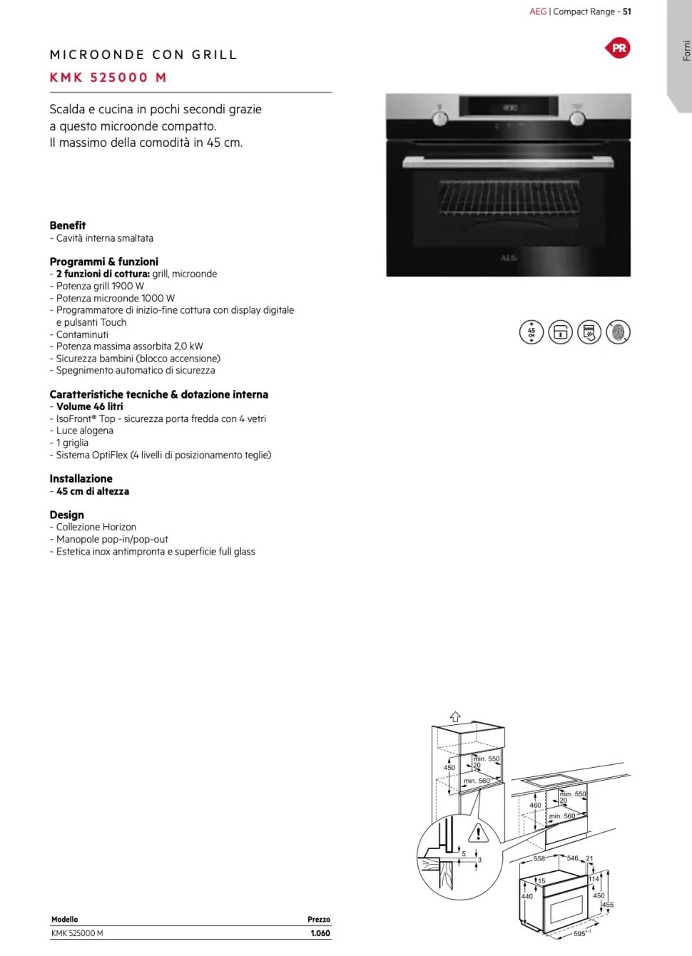 Forno modello Microonde con grill kmk 525000 m Aeg a prezzo Outlet