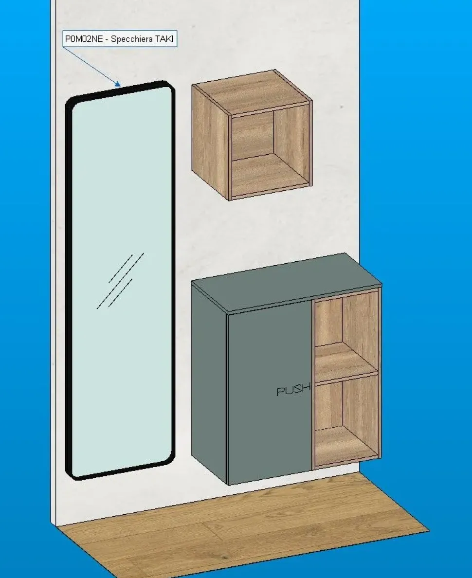 Ingresso moderno modello Ingresso con specchio di Imab a PREZZI OUTLET