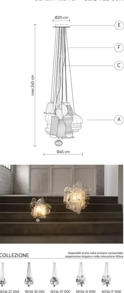 Lampada a sospensione Ceraunavolta sospensione 12 elementi Karman a prezzo Outlet