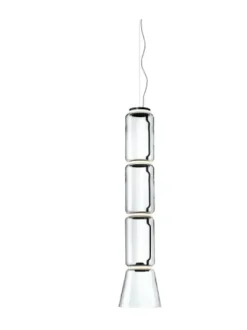 Lampada a sospensione in cristallo Noctambule suspension 3 low cylinder and cone Flos in Offerta Outlet
