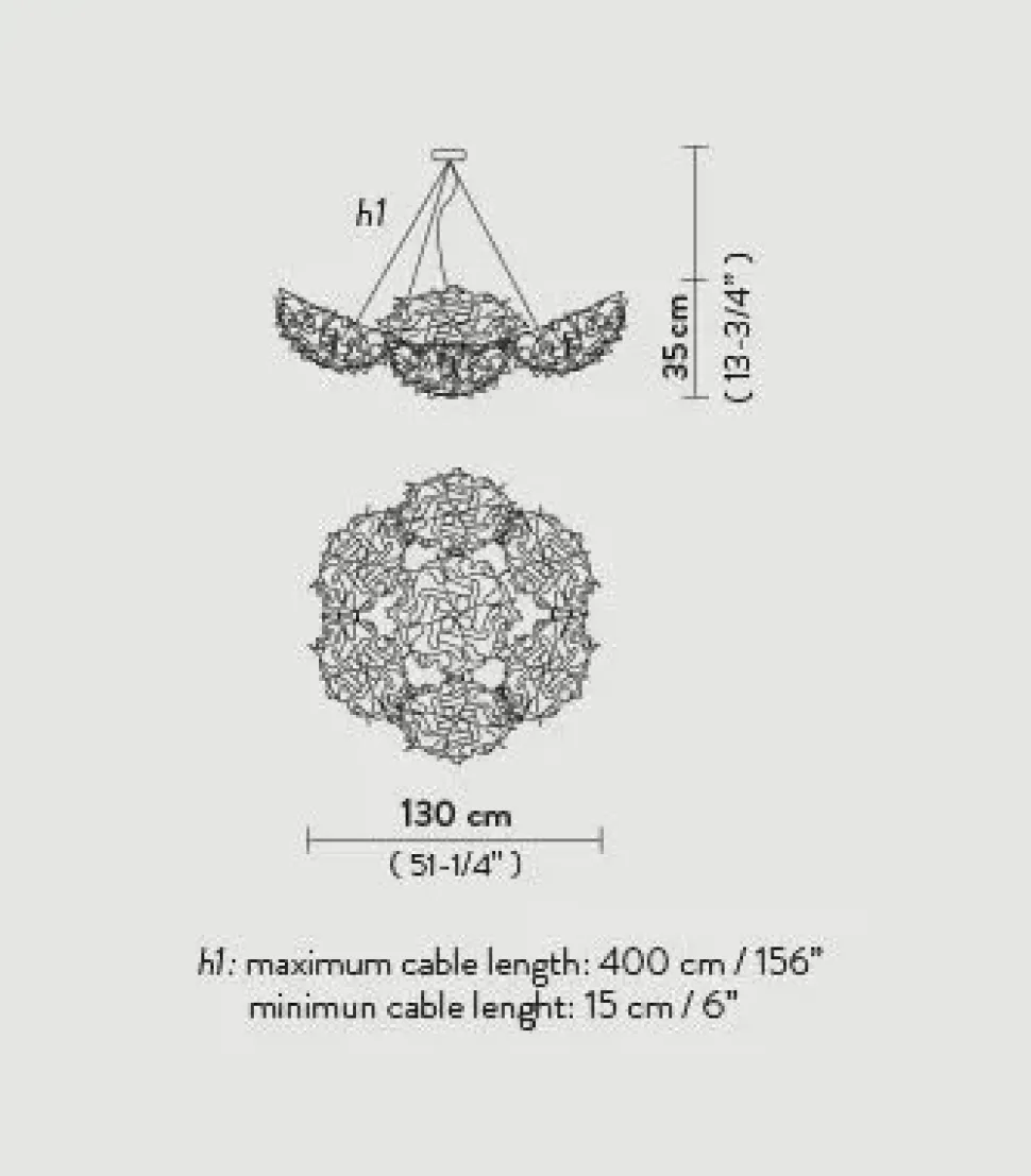 Lampada a sospensione Veli 7 suspension opal Slamp a prezzo Outlet