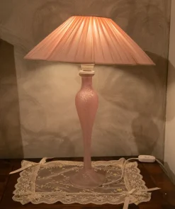 Lampada Coppia di lampade inerni luce murano rosa Artigianale in OFFERTA OUTLET