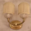 Lampada da parete Coppia di applique ottone/murano/organza Grande arredo con un ribasso esclusivo