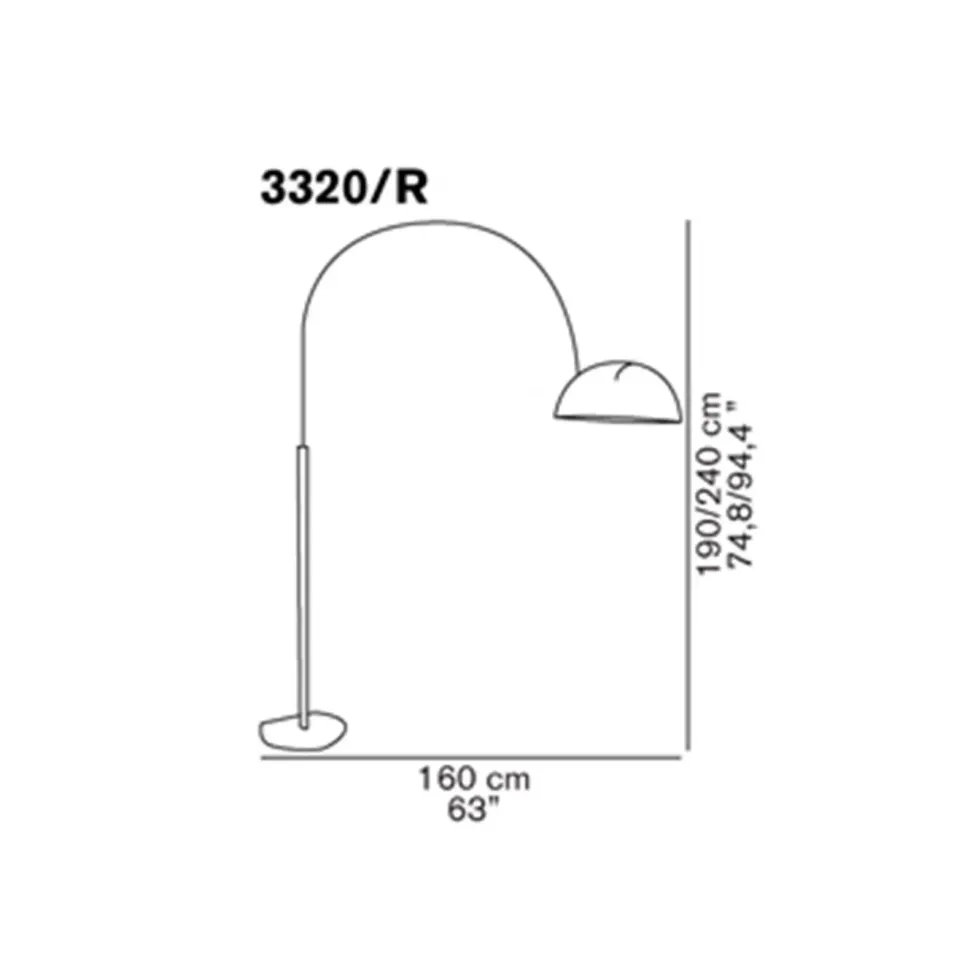 Lampada da terra Coupè 3320/r O-luce in Offerta Outlet