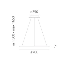 Lampada Discovery sospensoine led 40w  diametro 70 cm artemide Collezione esclusiva in OFFERTA OUTLET