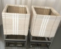 lampada Flou Juna in tessuto a righe Check 360 naturale