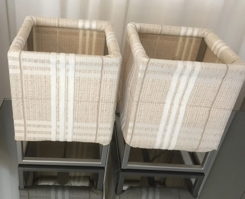 lampada Flou Juna in tessuto a righe Check 360 naturale