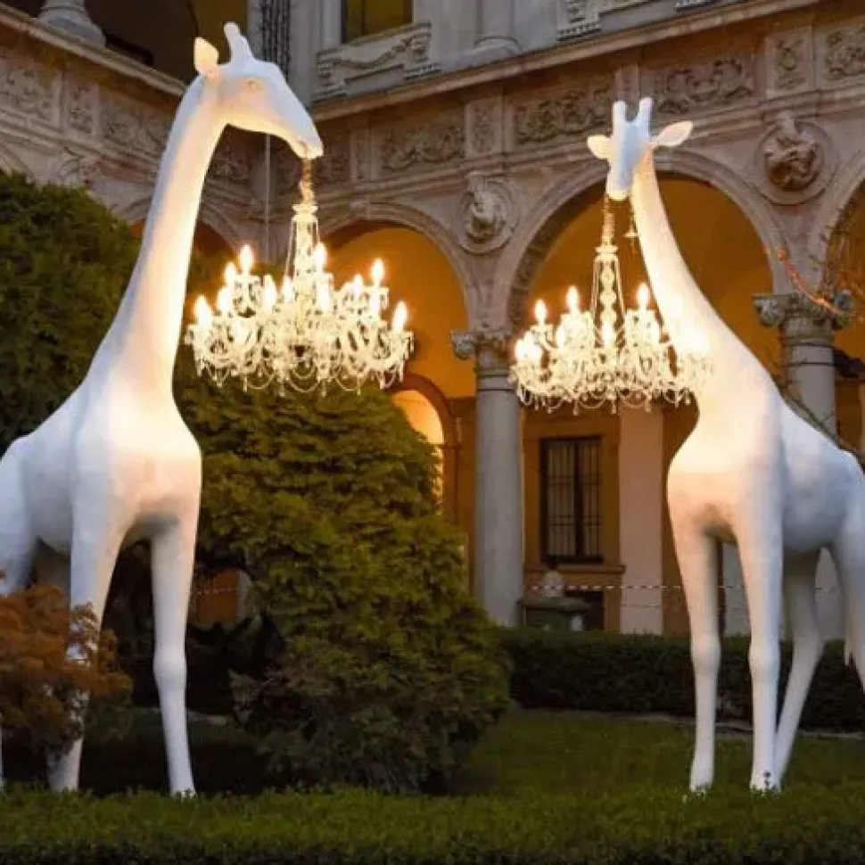 Lampada Giraffe in love design bianco Artigianale in OFFERTA OUTLET