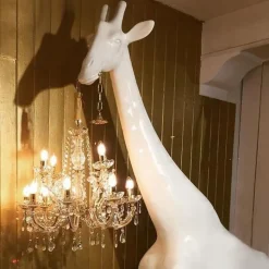 Lampada Giraffe in love design bianco Artigianale in OFFERTA OUTLET