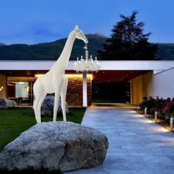 Lampada Giraffe in love design bianco Artigianale in OFFERTA OUTLET