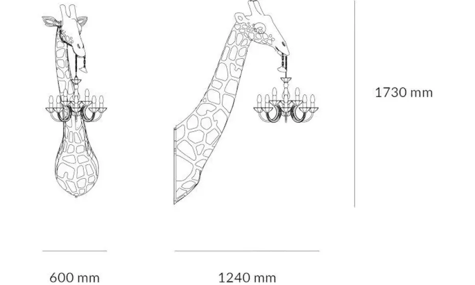 Lampada Giraffe in love design bianco Artigianale in OFFERTA OUTLET