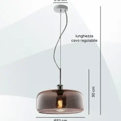 Lampada Muse leolux sospensione vetro fume' Collezione esclusiva in OFFERTA OUTLET