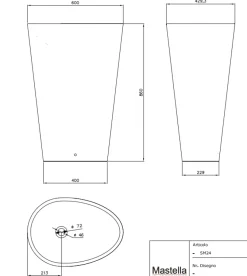 Lavabo in Solid surface modello Body next bicolor avana a marchio Mastella con forte sconto