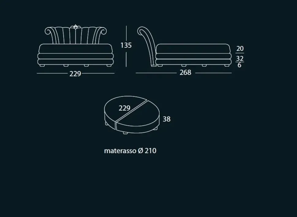 Letto classico con giroletto Letto principe luxury italia Md work a prezzo scontato