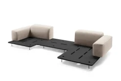 Letto con penisola Limitless Felis in Tessuto a 4388€