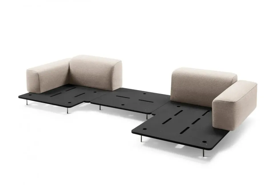 Letto con penisola Limitless Felis in Tessuto a 4388€