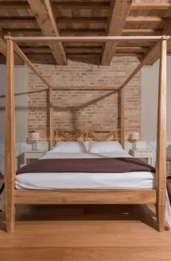 Letto Country- chic in teak massello di Outlet etnico scontato del 22%