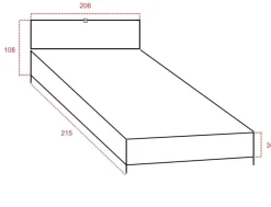 Letto design con contenitore Dione  Artigianale a prezzo scontato