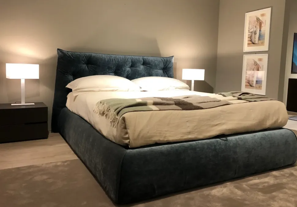 Letto design con contenitore Impunto Pianca a prezzo scontato