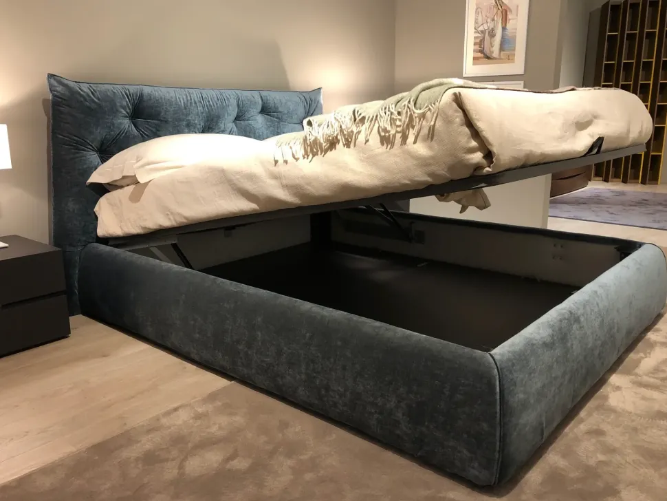 Letto design con contenitore Impunto Pianca a prezzo scontato