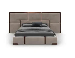 Letto design con giroletto Letto luxury maxi acciaio velluto Md work a prezzo ribassato