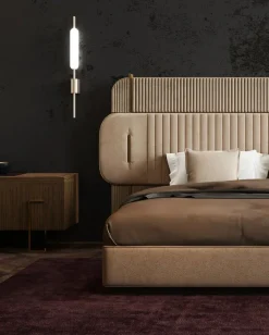 Letto design Luxury pelle e ottone Md work con un ribasso esclusivo