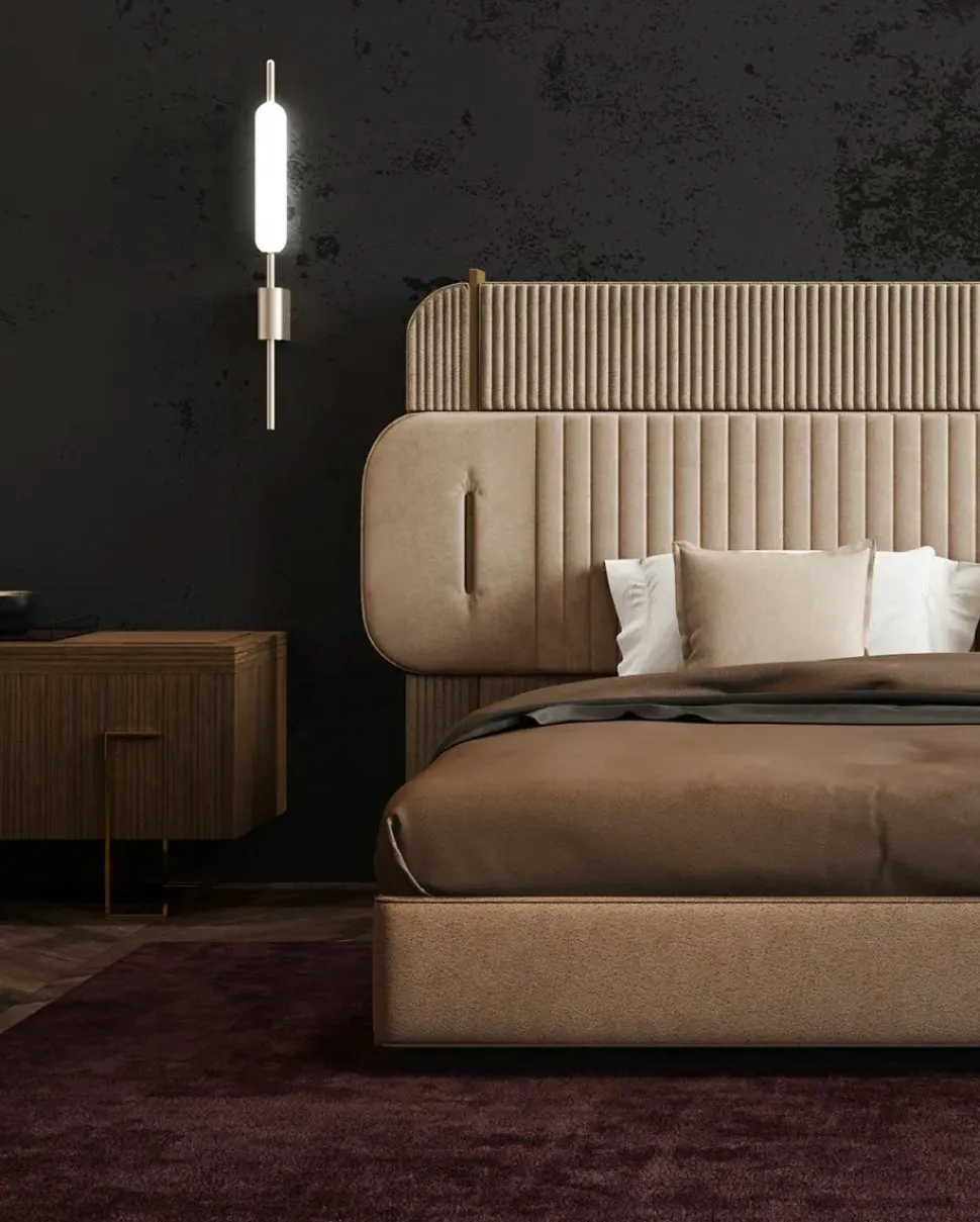 Letto design Luxury pelle e ottone Md work con un ribasso esclusivo